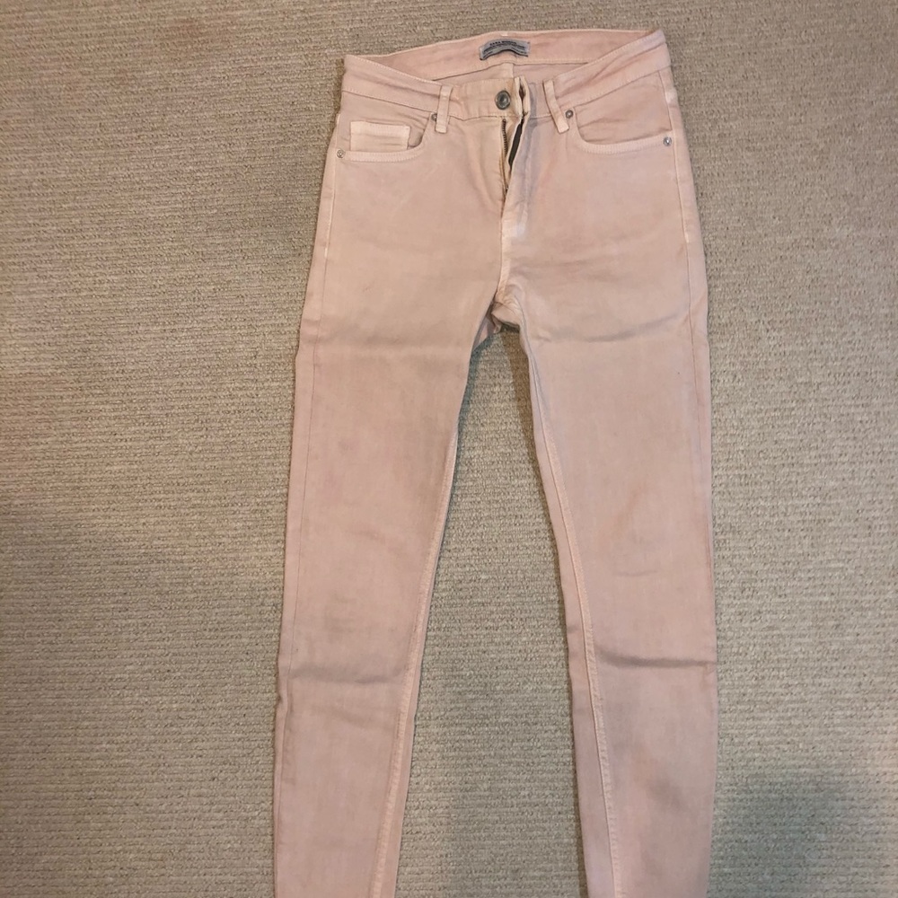 Zara light pink skinny jeans